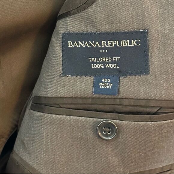 Banana Republic Men's Tailored Wool Two Button Blazer 40S - Picture 2 of 7